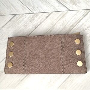 HAMMITT women's 110 North wallett in pew/brushed gold - preowned